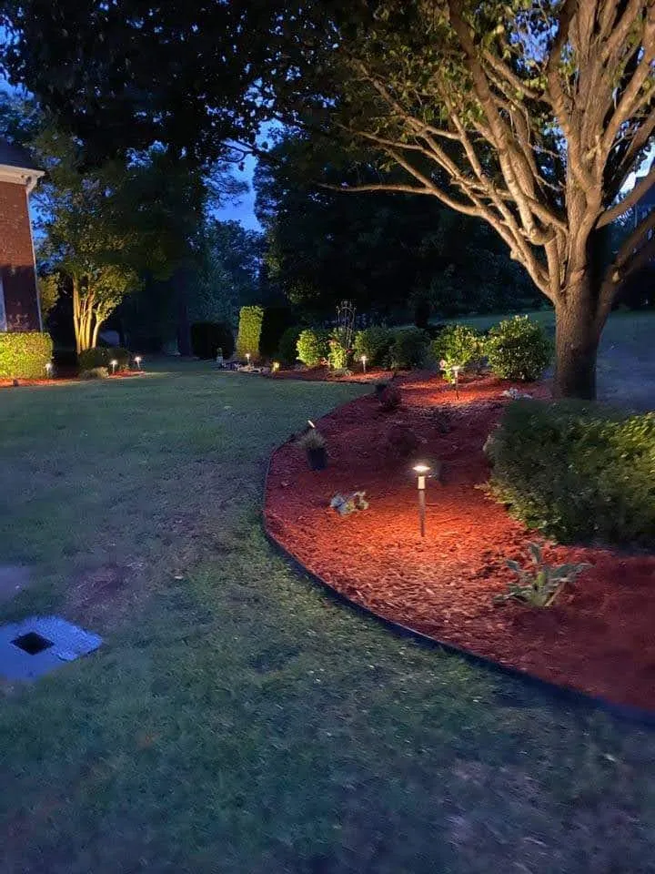 Garden and flower bed accent lighting in Fayetteville North Carolina