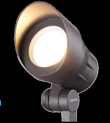 Close-up of a premium low voltage LED landscape lighting fixture