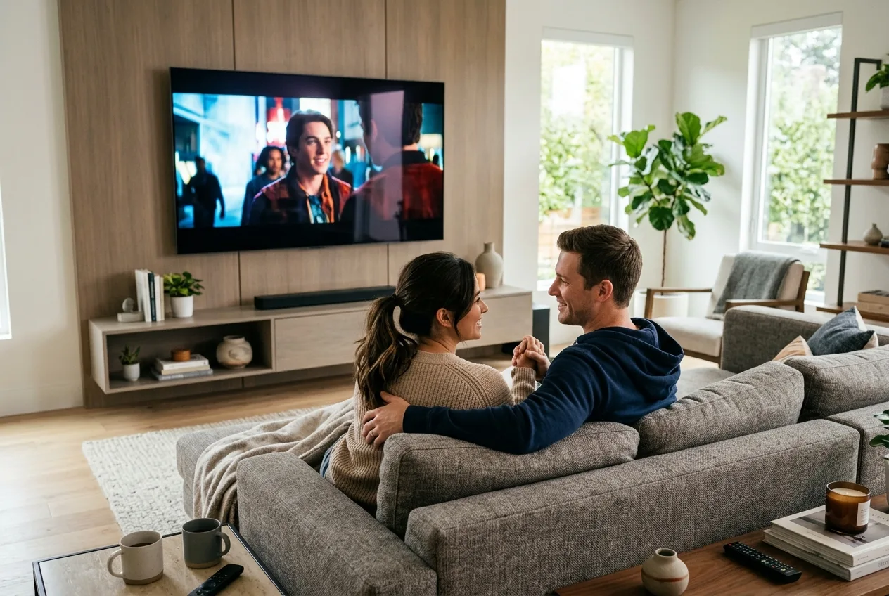 TV mounted cleanly in a modern Raleigh living room